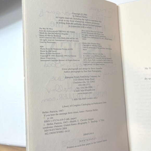 "If You Hear The Message Three Times Listen" By Patricia Heller Paperback Book - Picture 4 of 4